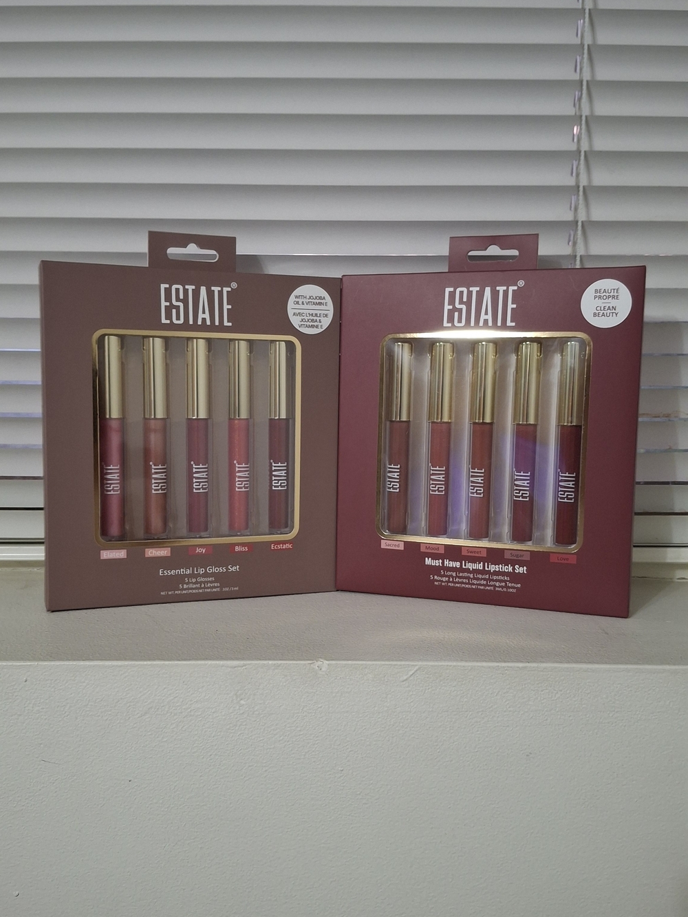 ESTATE Lip Gloss & Liquid Lipstick Gift Sets - Rose Gold Packaging